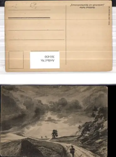 301450,Künstler Ak Gottfried Keller Landschaft m. Gewitterstimmung