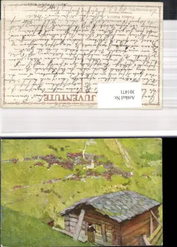 301471,Künstler Ak Francis Portier Grimentz Valais Bergdorf Hütte