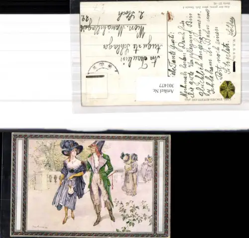 301477,Künstler Ak Carl Fischer-Kroystrand Aus d. guten alten Zeit Leute Mode