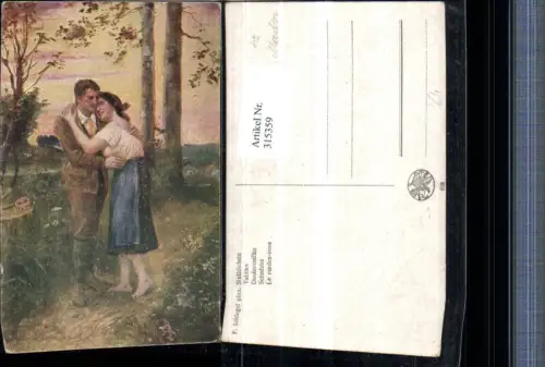 315359,Künstler AK F. Schlegel Stelldichein Liebespaar Liebe