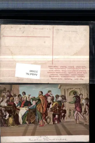 315449,Künstler AK Paola Veronese Hochzeit zu Cana Jesus Personen Feier