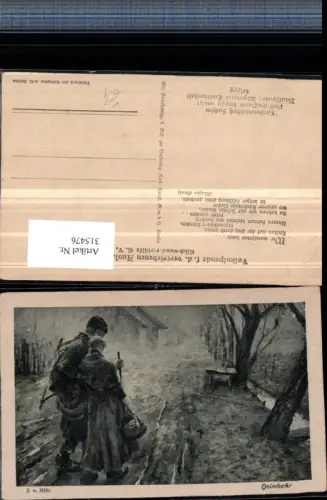 315476,Künstler AK F. v. Uhde Heimkehr Paar pub Volksspende f. d. Vertriebenen Auslandsdeutschen