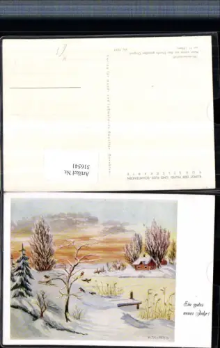 316541,Künstler AK H. Ullberg Mundgemalt Winterlandschaft