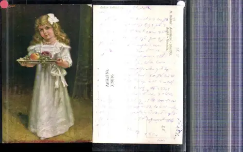 319016,Künstler Ak H. Bennet Anneliese Aniko Mädchen Tablett Obst