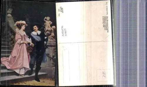 319077,Künstler Ak H. J. Scholten Der Morgenspaziergang Paar Liebe