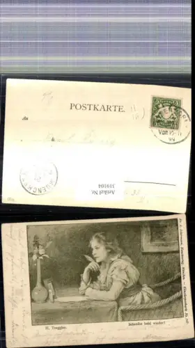 319104,Künstler Ak H. Torggler Schreibe bald wieder Frau Brief pub F. A. Ackermann 547