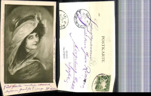 319138,Künstler Ak H. Torggler Studienkopf 8 Frau Hut Portrait pub F. A. Ackermann 1130