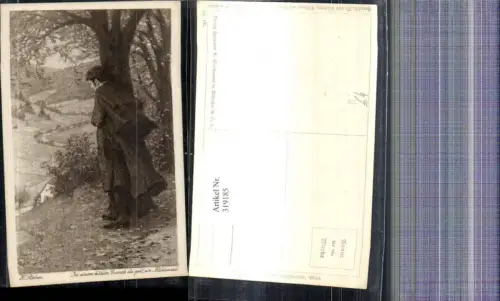 319185,Künstler Ak H. Stalzer In einem kühlen Grunde da geht ein Mühlenrad Mann Baum Mühle