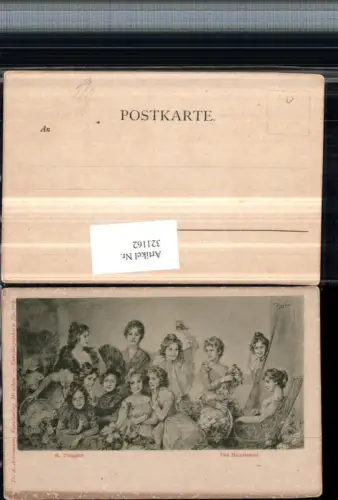 321162,F. A. Ackermann 909 Künstler H. Torggler Das Heiratsnest Frauen m. Kleider Blumen