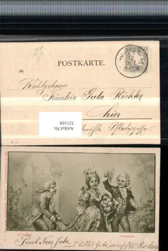 321168,F. A. Ackermann 764 Künstler H. Torggler Ballkönigin Kinder Blumen Fächer