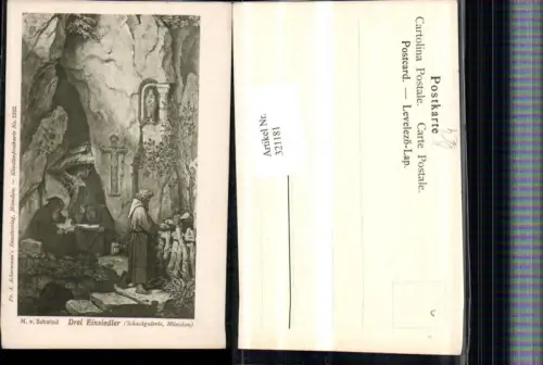 321181,F. A. Ackermann 1242 Künstler M. v. Schwind Drei Einsiedler Mönche