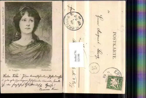 321186,F. A. Ackermann 548 Künstler H. Torggler Studienkopf Frau Portrait