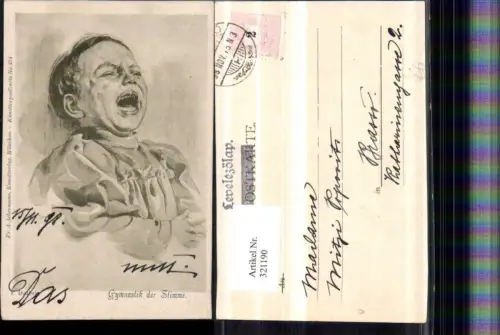 321190,F. A. Ackermann 424 Künstler F. Doubek Gymnastik der Stimme Kind schreit