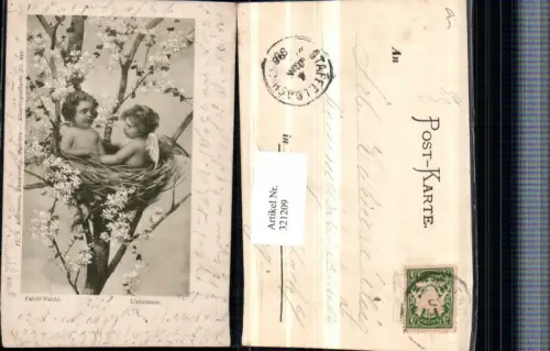 321209,F. A. Ackermann 341 Künstler Fabio Fabbi Liebesnest Nest Engel Blüten