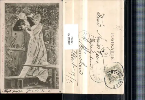 321212,F. A. Ackermann 994 Künstler C. Kahler Glück im Winkel Paar Zaun Kleid Buch