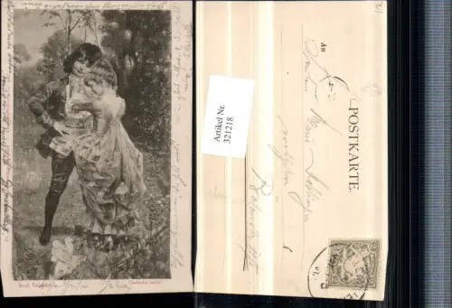 321218,F. A. Ackermann 988 Künstler Rene Reinicke Gedenke mein Kinder Paar Kleid