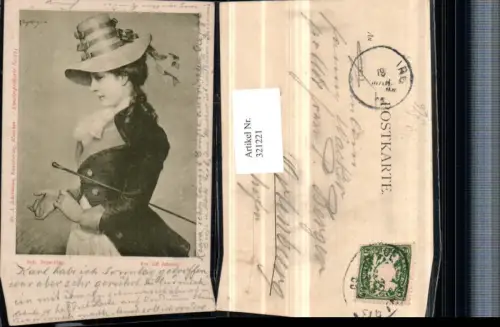 321221,F. A. Ackermann 773 Künstler Rob. Beyschlag Vor 100 Jahren Frau m. Hut Stock