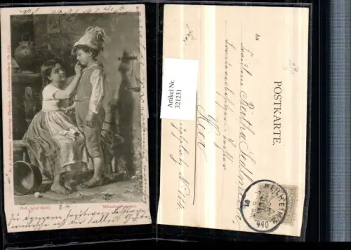 321231,F. A. Ackermann 1111 Künstler Prof. Luigi Bechi Militarisme precoce Kinder Stricken