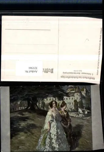 321561,Künstler AK E. Liebermann Mondscheinspaziergang Schloss pub Verlag f. Volkskunst 35euro319
