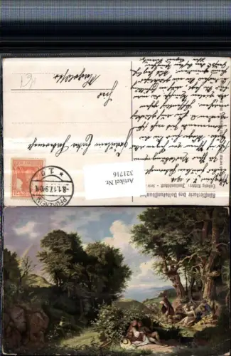 321716,Künstler AK Ludwig Richter Junilandschaft Personen Hund pub Verlag f. Volkskunst 1euro102