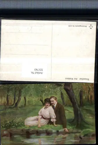 321743,Künstler AK Rosenthal am Waldsee Liebespaar Liebe Wiese