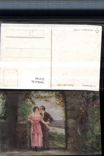 321744,Künstler AK H. Hermanns Zauber der Liebe Liebespaar Steinbogen