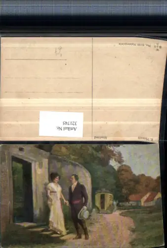 321745,Künstler AK R. Meinert Abschied Liebespaar Liebe Kutsche