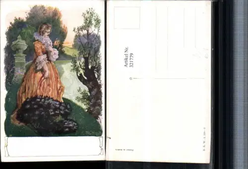 321779,Künstler AK T. Welzl Frau m. Kleid Kragen Teich pub B.K.W.I. 590euro6