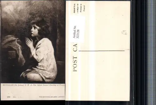 322128,Künstler AK Joshua Reynolds Infant Samuel Kneeling at Prayer Kind b. Beten