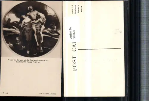 322129,Künstler AK Lord Leighton Sea gave up the Dead which wer in it Erotik