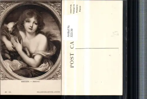 322130,Künstler AK Greuze Innocence Frau m. Lamm Schaf Portrait