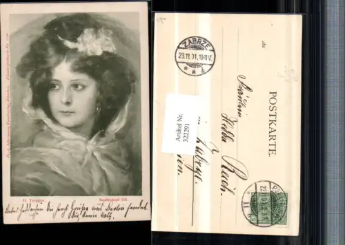 322291,Künstler AK H. Torggler Studienkopf Frau Portrait pub A. Ackermann 1100