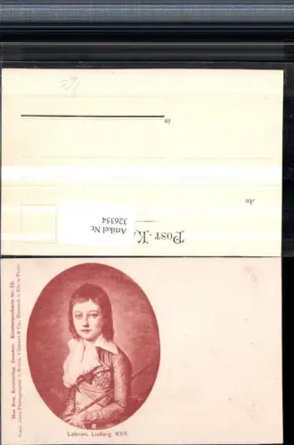 326354,Künstler AK Lebrun Ludwig XVII Portrait pub Max Sinz Dresden 23