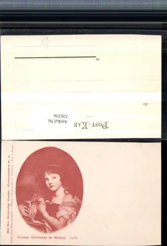 326356,Künstler AK Greuze Comtesse de Mollien Portrait pub Max Sinz Dresden 21