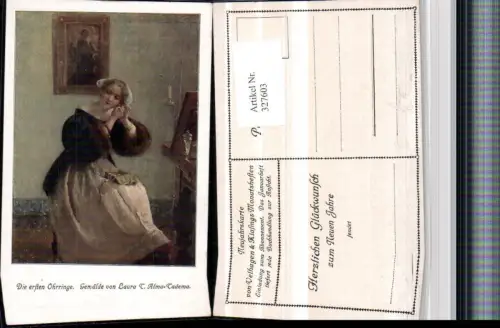 327603,Künstler AK Laura T. Alma-Tadema Die ersten Ohrringe Frau Kleid pub Velhagen e Klasings