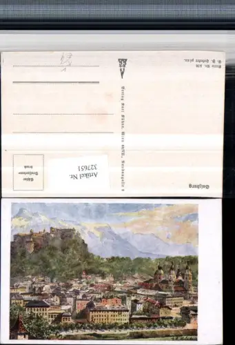 327651,Künstler AK E. F. Hofecker Salzburg Teilansicht m. Festung pub Karl Kühne 576