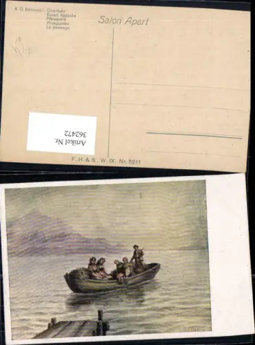 362472,Künstler Ak K. O. Belawski Überfuhr Bauern a. Boot Ruderboot