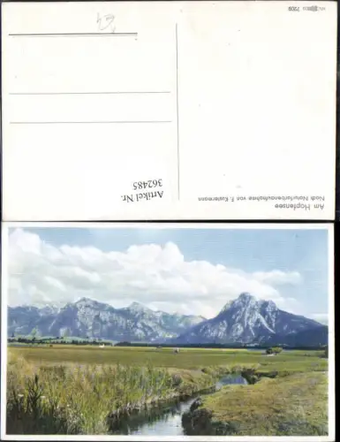 362485,Künstler Ak F. Kustermann Am Hopfensee Landschaft See Bergkulisse