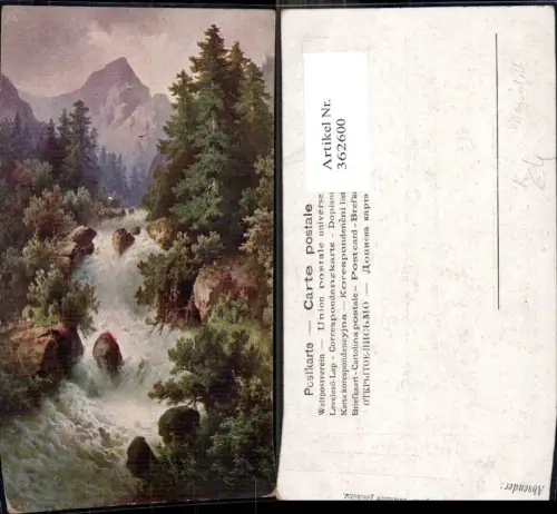 362600,Künstler Ak Wasserfall Landschaft