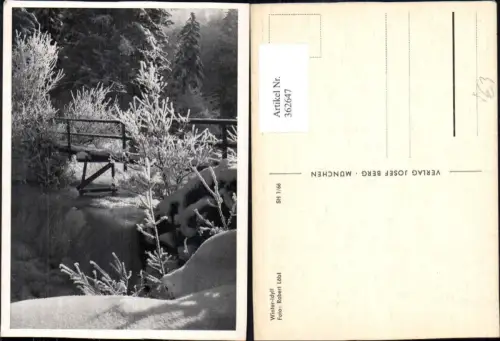 362647,Künstler Ak Robert Löbl Winter-Idyll Winterlandschaft Brücke pub Josef Berg München
