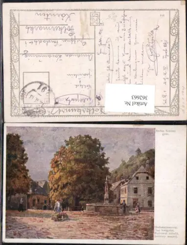 362663,Künstler Ak Stefan Simony Herbststimmung Brunnen Feldpost 291