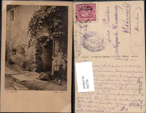 362716,Künstler Ak F. Krille Alte Gasse Haus Gebäude Tür