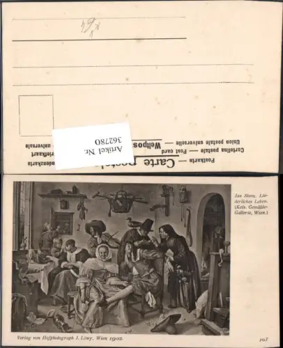 362780,Künstler Ak Jan Steen Liederliches Leben pub J. Löwy 103