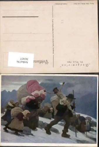 365457,Künstler AK Th. Walch Imst Ausgewiesen Personen Jesus-Statue Bergkulisse