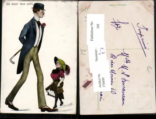 370899,Künstler AK Willi Scheuermann Art Deco Riese Großer Mann Karikatur