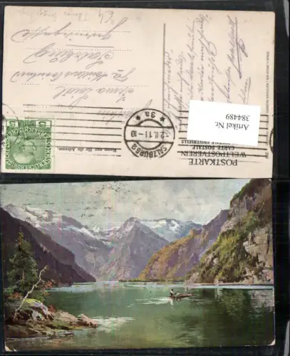 384489.Künstler AK Thomas Guggenberger Königssee See b. Schönau Bergkulisse