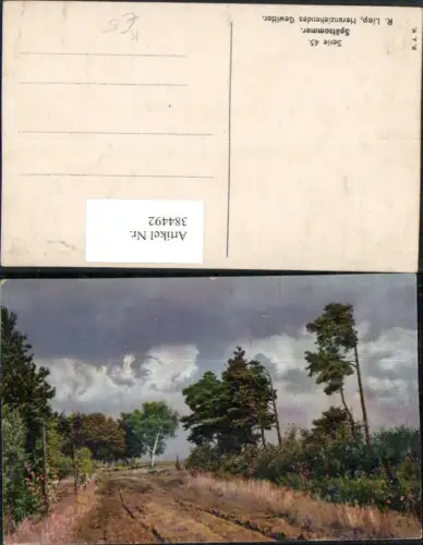 384492.Künstler AK Künstler AK R. Liep Spätsommer Heranziehendes Gewitter Landschaft