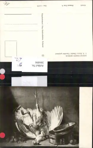 384494.Künstler AK J. B. Simeon Chardin Csendelet pulykaval Stillleben Truthahn