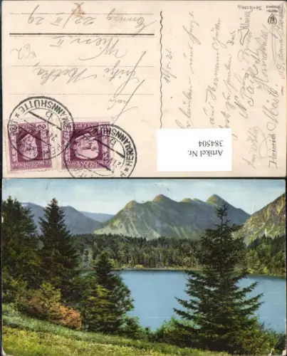 384504.Künstler AK Landschaft See Bergkulisse