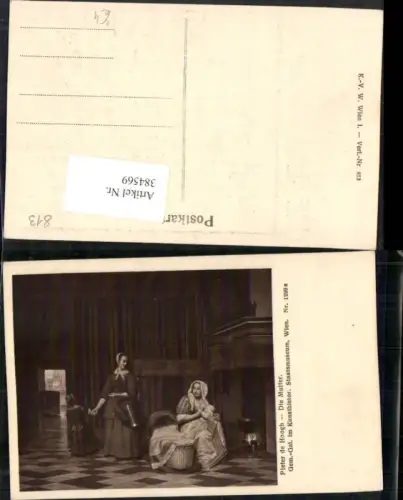 384569.Künstler AK Pieter de Hoogh Die Mutter Frauen m. Kinder Wiege